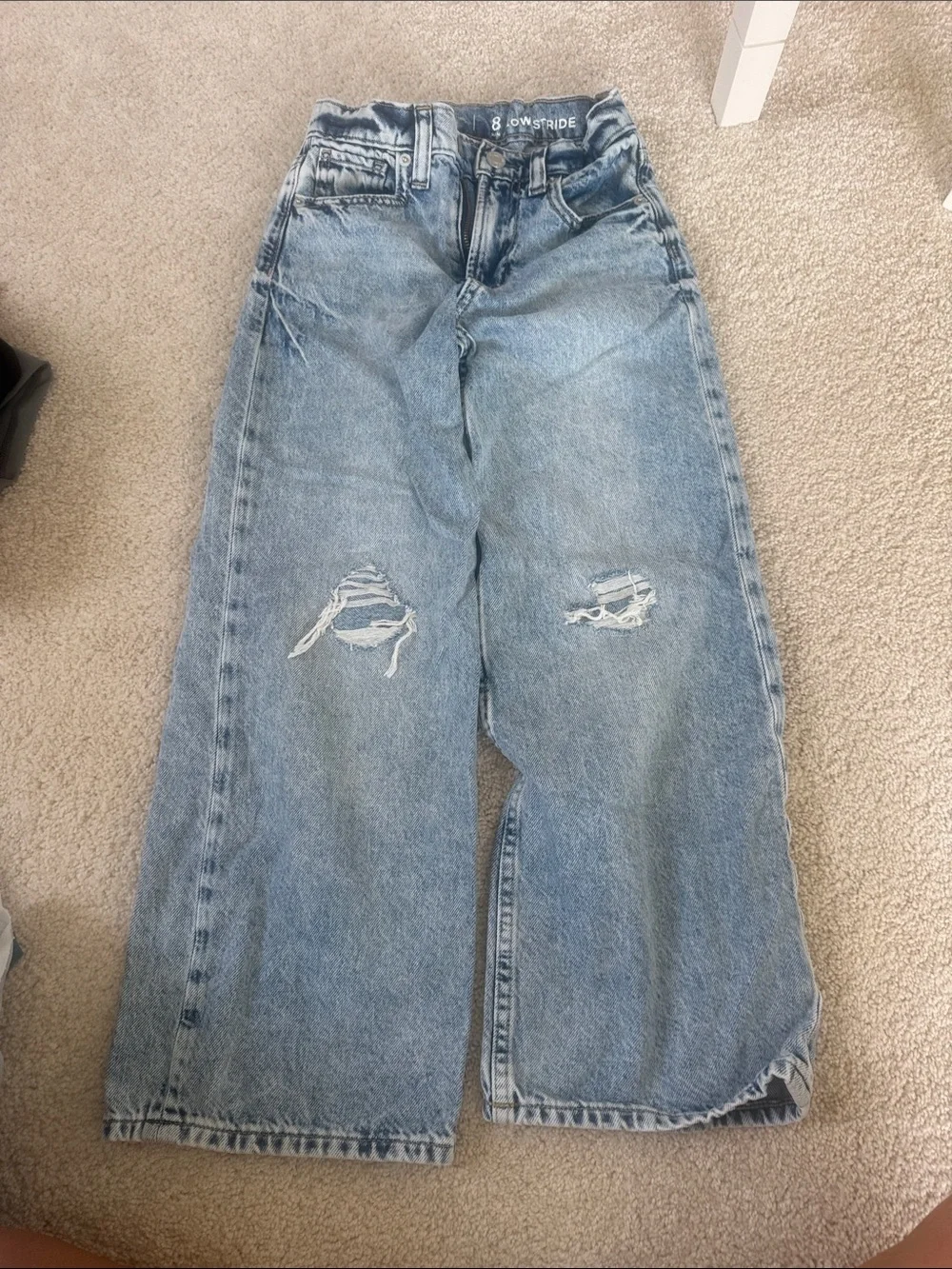 GAP Light Blue Wide-Leg Distressed Jeans